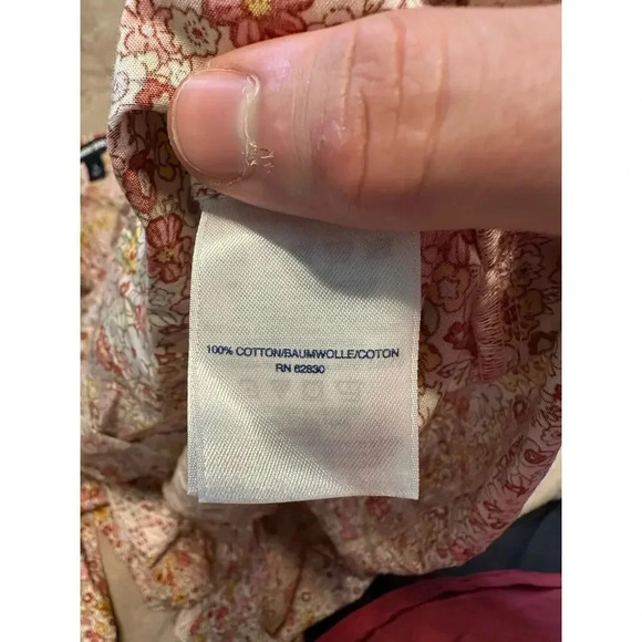 Lands' End Floral Blouse - Pink and Cream - Picture 4 of 6